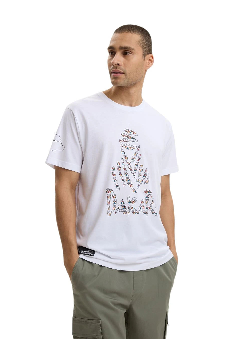 DKR PS TSH ETNO White Graphic T-Shirt Dakar Inspired Casual Tee
