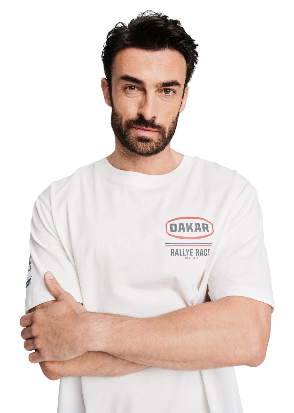 DKR Dakar Vintage Off White T-Shirt with Retro Rally Graphic