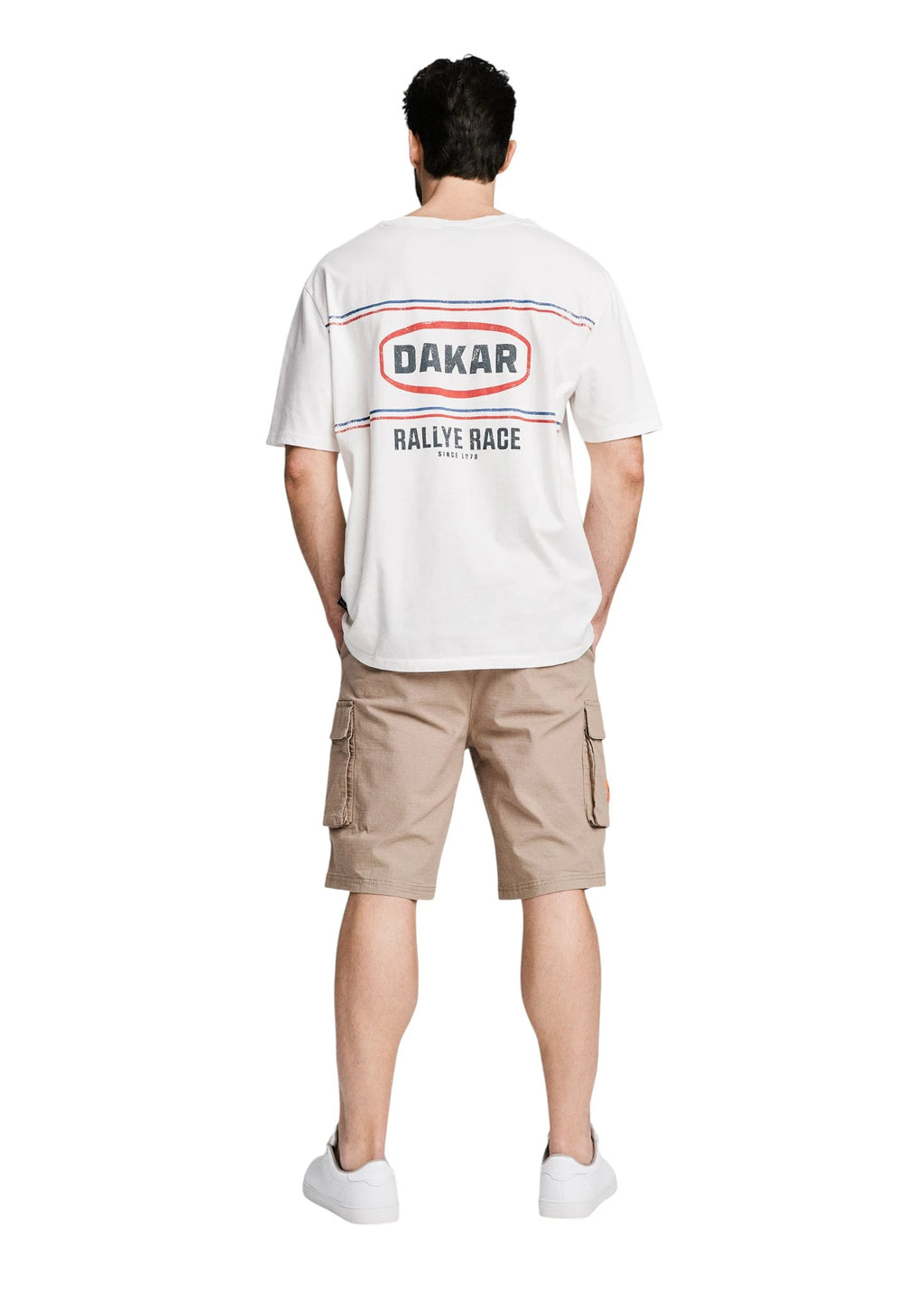 DKR Dakar Vintage Off White T-Shirt with Retro Rally Graphic