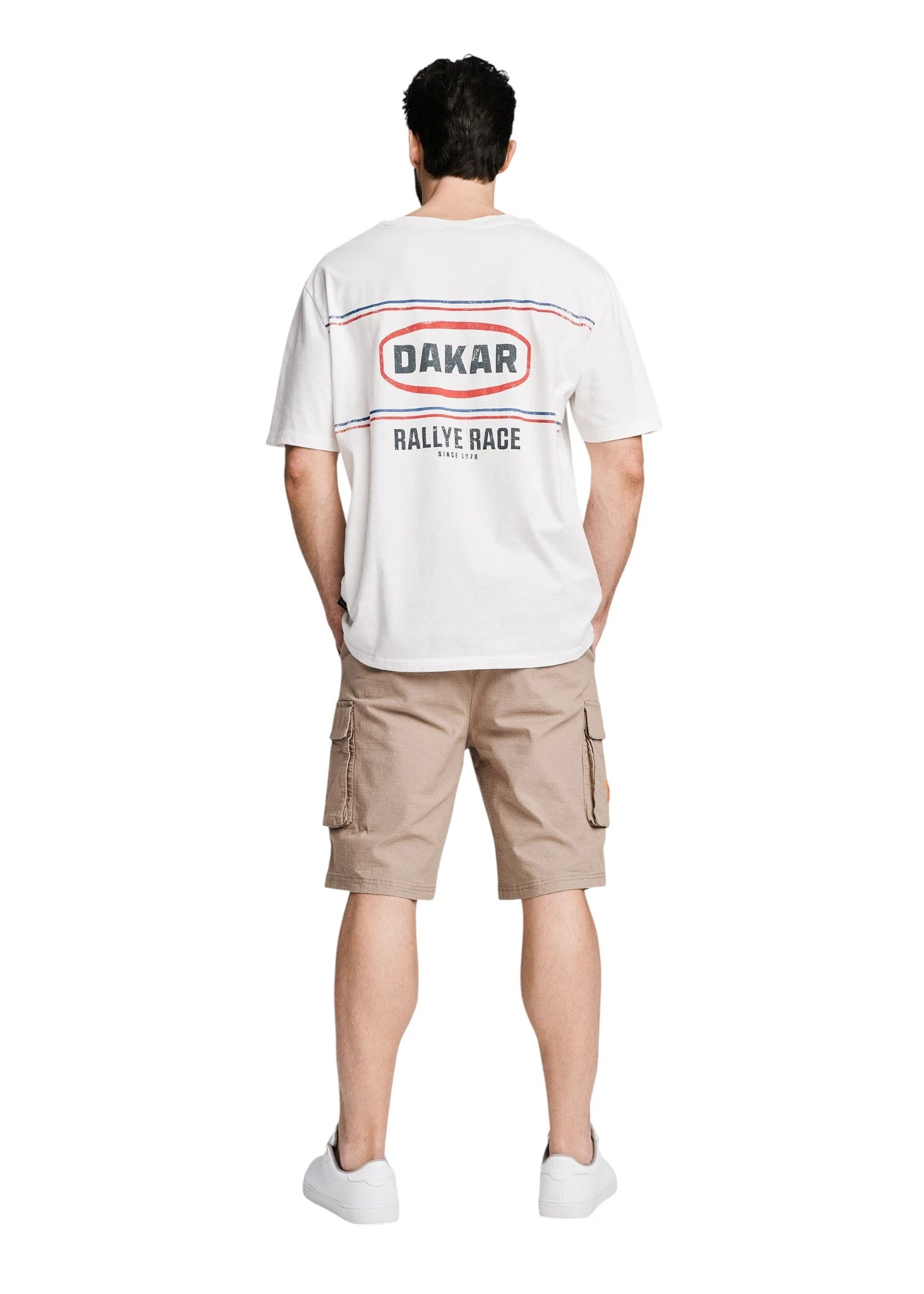 DKR Dakar Vintage Off White T-Shirt with Retro Rally Graphic