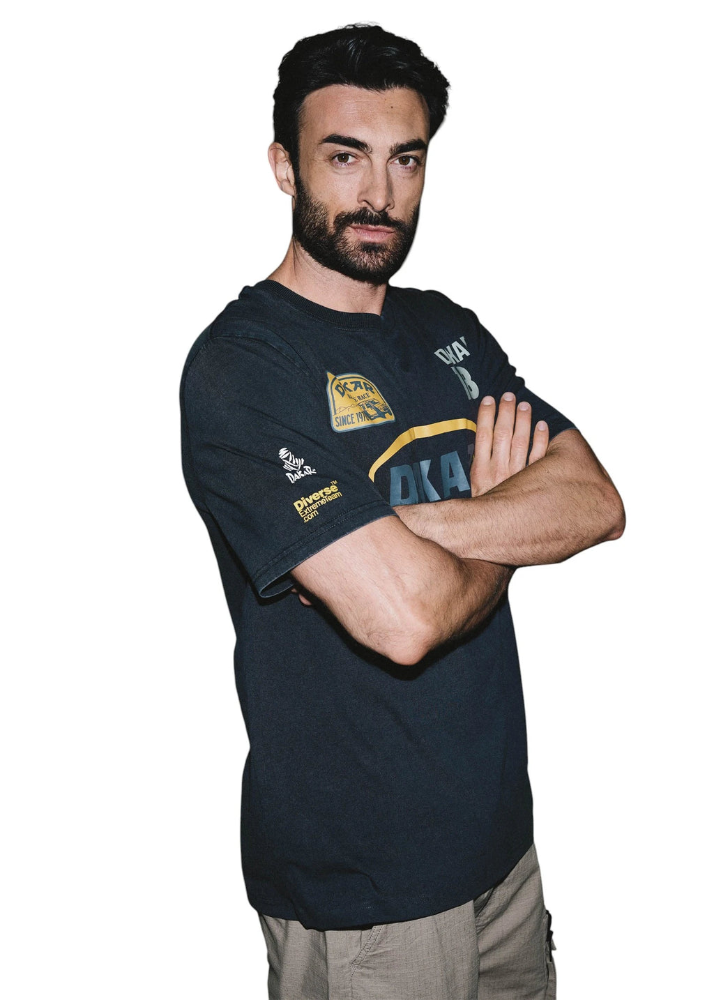 DKR Dakar Vintage Graphite T-Shirt with Rally Logo Design