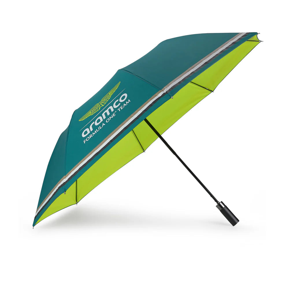 Aston Martin F1 Official Compact Folding Umbrella Green