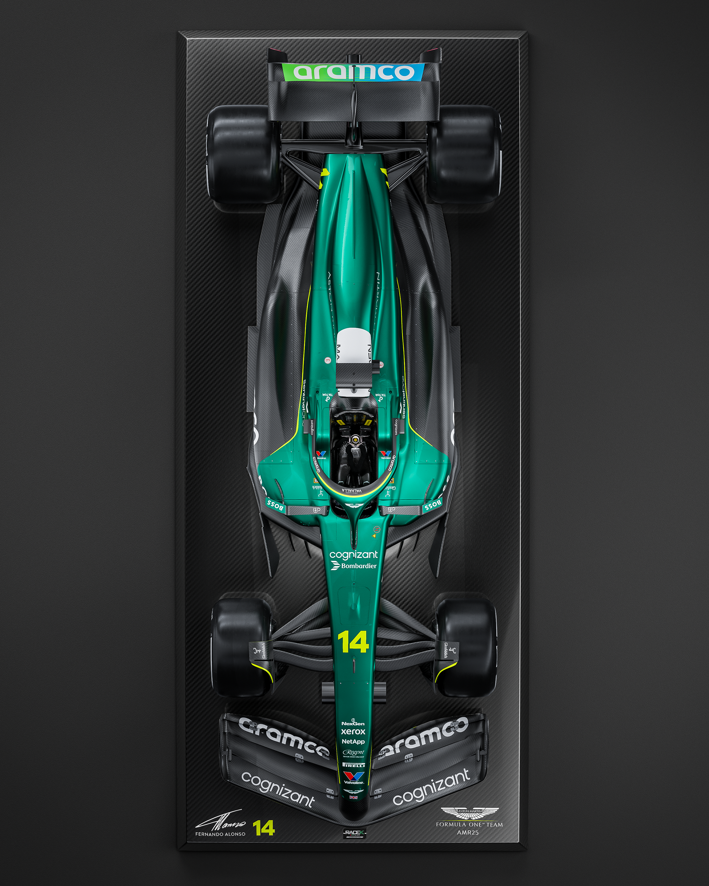 1:4 Scale Formula 1 Framed Car Replica – Carbon Series Motorsport Wall Art Display