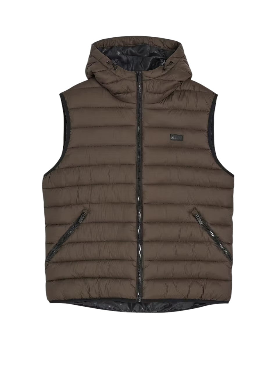 Men's Dakar Rally Quilted Hooded Vest - Brown