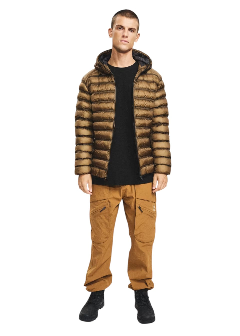 Men's Dakar Rally Quilted Hooded Jacket - Brown